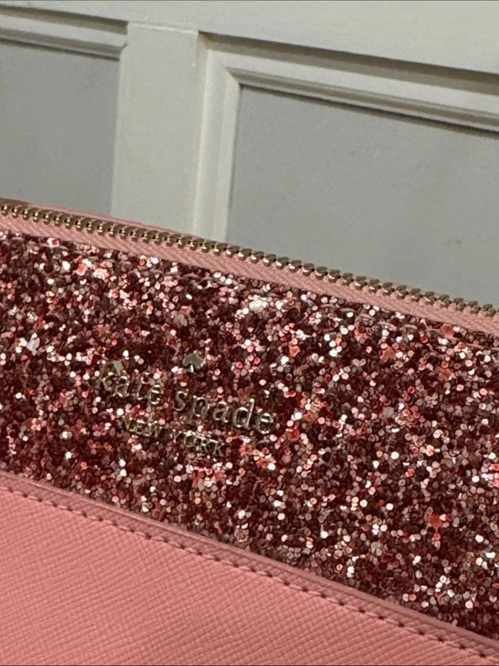 Kate Spade New York Bag Flash Glitter Pink Large Glitter-Trim Tote - Picture 6 of 17